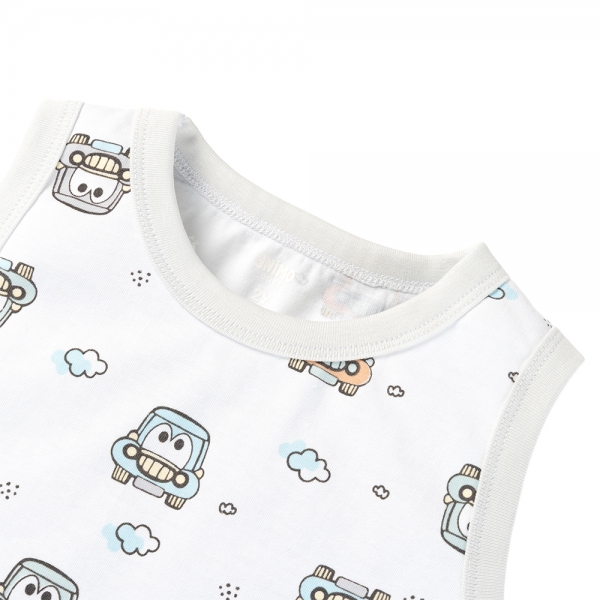 Bộ bé trai sát nách Animo Easy HN0525054 (1-4Y,Trắng-dương,NN03)