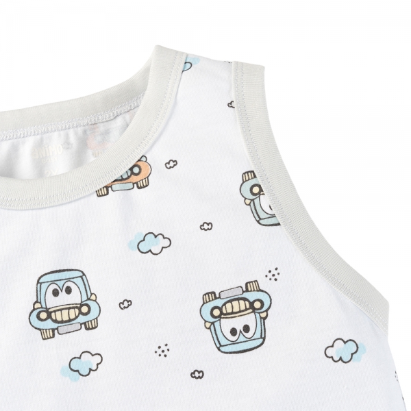 Bộ bé trai sát nách Animo Easy HN0525054 (1-4Y,Trắng-dương,NN03)