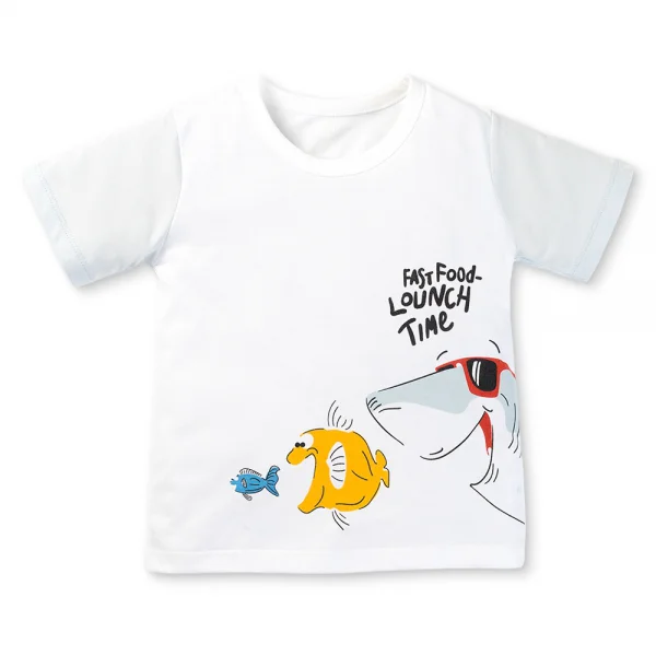 Bộ bé trai ngắn Animo Easy HN0525050 (1-4Y,Trắng-dương,NN02)