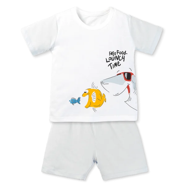 Bộ bé trai ngắn Animo Easy HN0525050 (1-4Y,Trắng-dương,NN02)