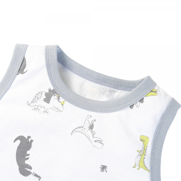 Bộ bé trai sát nách Animo Easy HN0525041 (1-4Y,Trắng-xám,NN03)