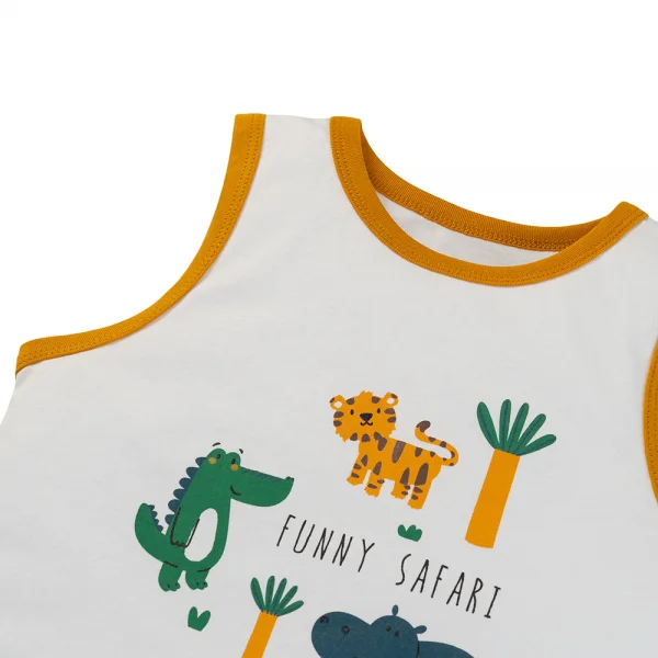 Bộ bé trai ngắn Animo Easy ST0425062 (1-4Y,Vàng-trắng,TT02)