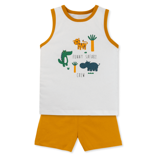 Bộ bé trai ngắn Animo Easy ST0425062 (1-4Y,Vàng-trắng,TT02)