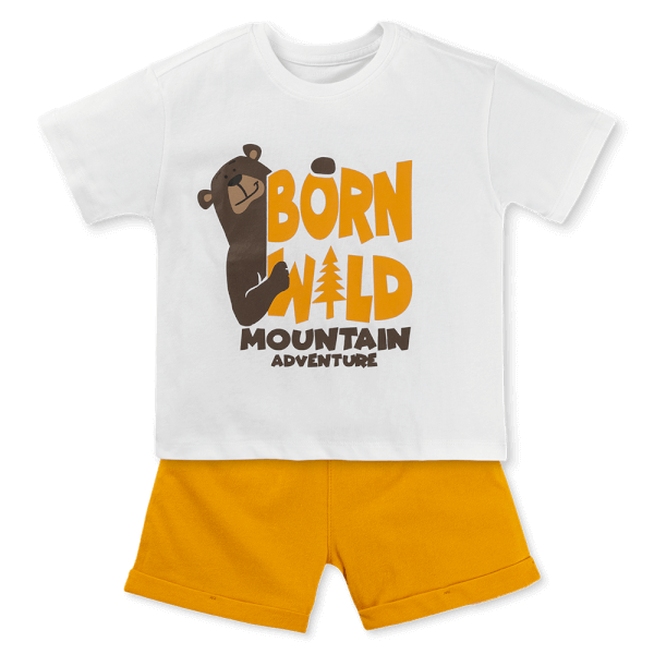 Bộ bé trai ngắn Animo HN0325059 (1-6Y,Trắng-vàng,TT02)