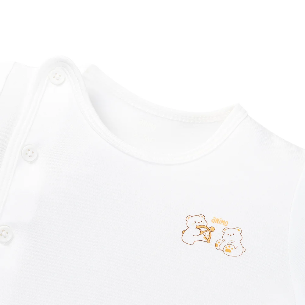 Set 2 áo sơ sinh cài chéo tay dài Animo Easy HN0125001 (NB-9M,Trắng,NN05)
