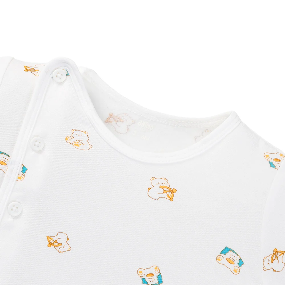 Set 2 áo sơ sinh cài chéo tay dài Animo Easy HN0125001 (NB-9M,Trắng,NN05)