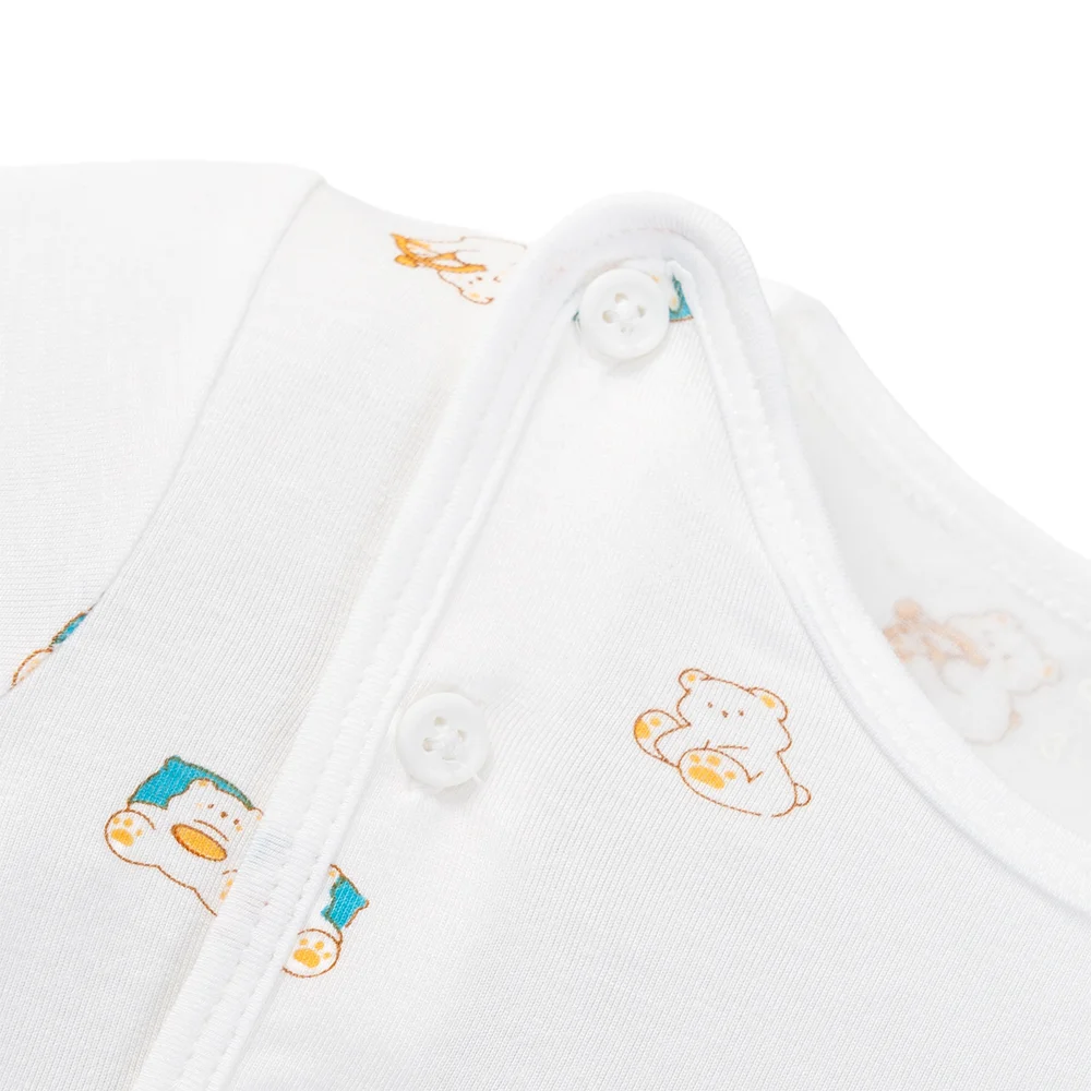 Set 2 áo sơ sinh cài chéo tay dài Animo Easy HN0125001 (NB-9M,Trắng,NN05)