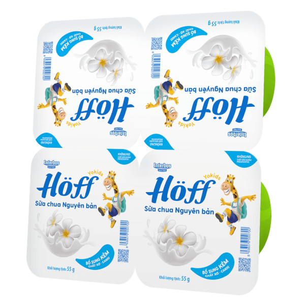 Sữa chua có đường Hoff  - vị nguyên bản (Lốc 4 hủ) (Giao mẫu ngẫu nhiên)