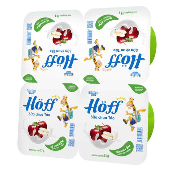Combo 2 Sữa chua hoa quả Hoff - Táo (Lốc 4 hủ)