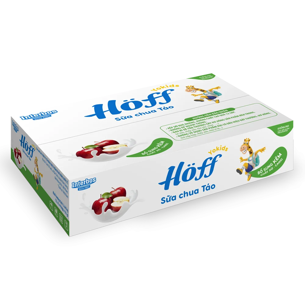 Sữa chua hoa quả Hoff - Táo (Lốc 4 hủ) (Giao mẫu ngẫu nhiên)