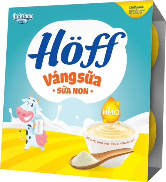 Váng sữa Hoff - Sữa non (Lốc 4 hũ) (Giao mẫu ngẫu nhiên)