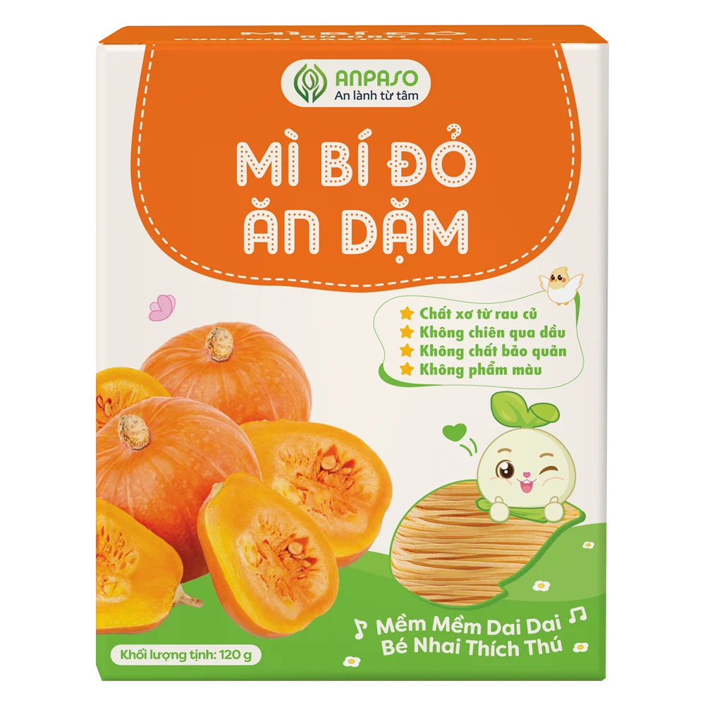 Combo 2 Mì bí đỏ ăn dặm cho bé Anpaso 120g