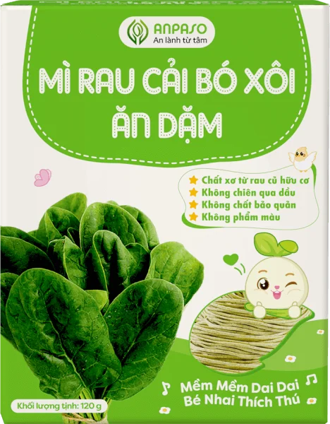Mì cải bó xôi ăn dặm cho bé Anpaso 120g