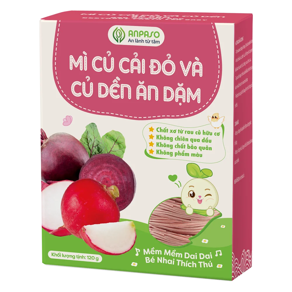 Combo 2 Mì củ cải đỏ & củ dền ăn dặm Anpaso