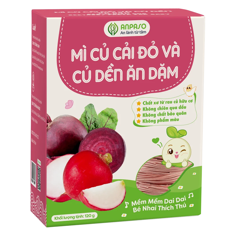 Combo 2 Mì củ cải đỏ & củ dền ăn dặm Anpaso