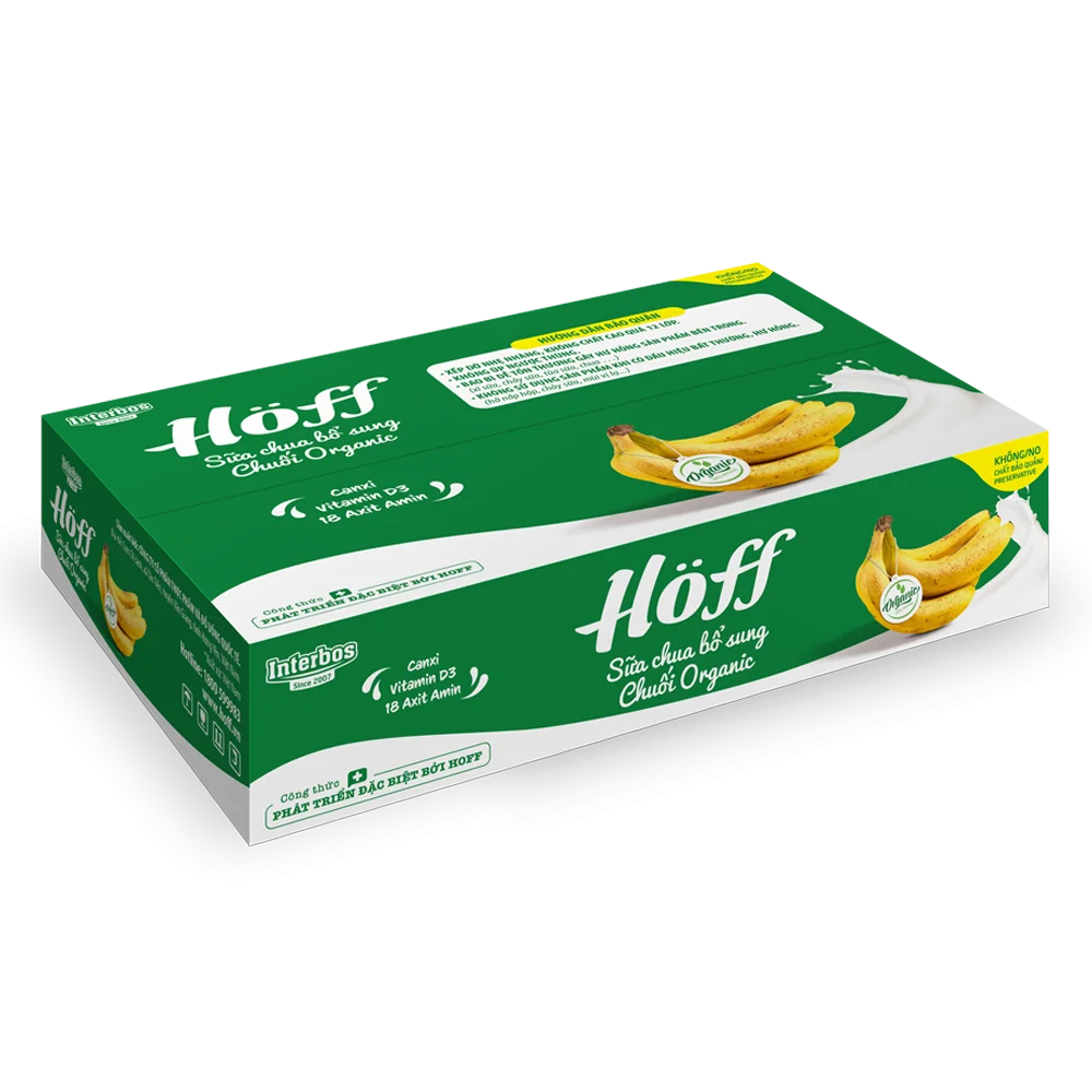 Sữa chua trái cây Hoff Organic Vị Chuối 6x55g (Giao mẫu ngẫu nhiên)