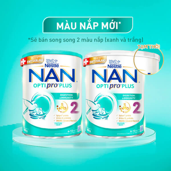 Sữa Nan Optipro PLUS 2 800g, với 5HMO, sản xuất tại Thụy Sỹ (6-12 tháng) (Giao bao bì ngẫu nhiên)