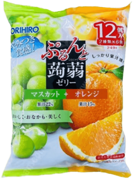 Thạch trái cây Orihiro vị nho và cam