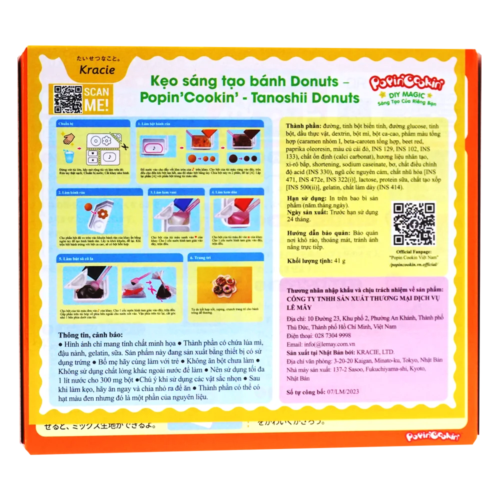 Kẹo sáng tạo bánh Donuts - Popin cookin Tanoshii Donuts New