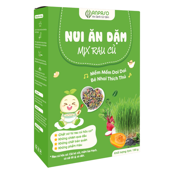 Nui ăn dặm mix rau củ Anpaso 150g