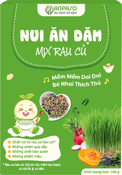 Nui ăn dặm mix rau củ Anpaso 150g