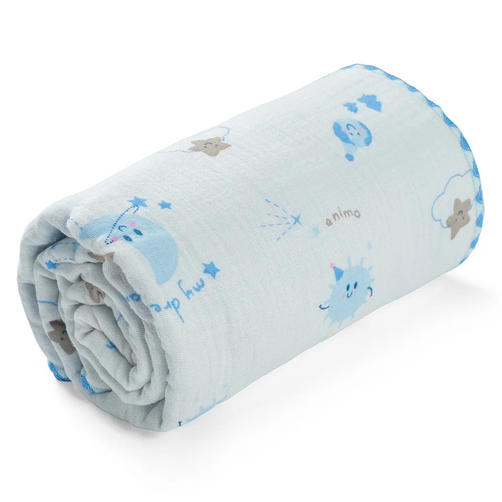 Chăn xô nhăn Cotton 4 lớp cao cấp Animo T2304_NBA002 (75x100cm,1 cái,Giao màu ngẫu nhiên)