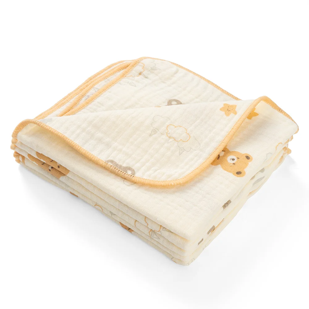 Khăn sữa xô nhăn Cotton 4 lớp Animo T2304_NBA001 (25x28cm,5 cái,Giao mẫu ngẫu nhiên)