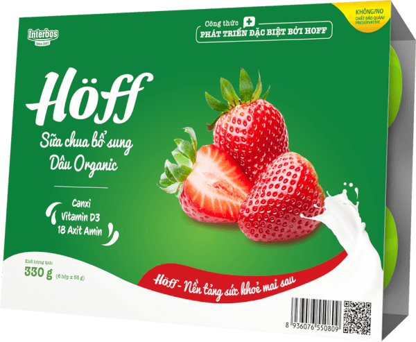 Sữa chua trái cây HӦff - Bổ sung Dâu - Organic 55gr (Giao mẫu ngẫu nhiên)