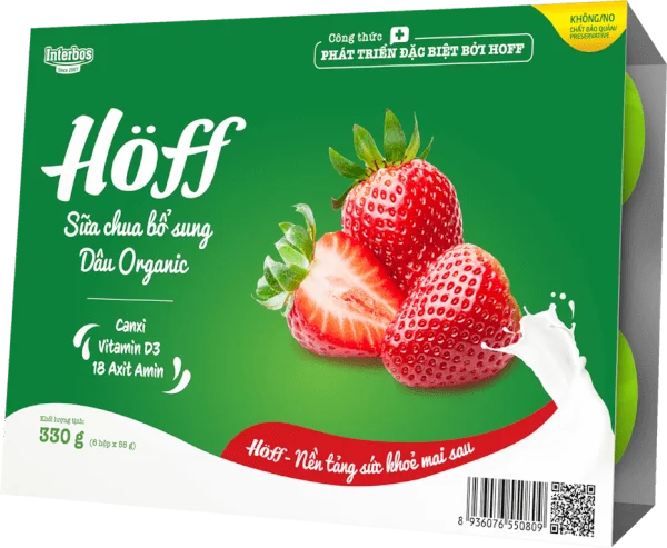 Sữa chua trái cây HӦff - Bổ sung Dâu - Organic 55gr (Giao mẫu ngẫu nhiên)