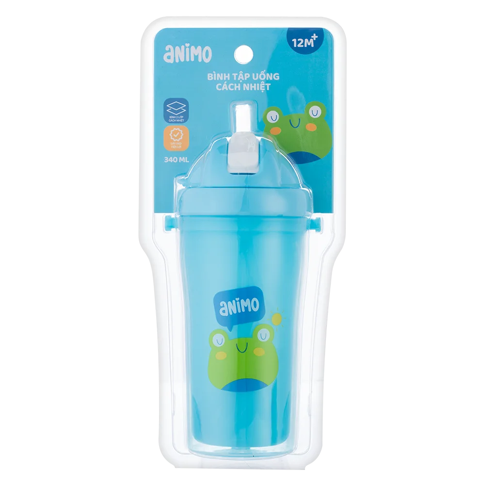 Bình tập uống cách nhiệt Animo (340ml, xanh, RK3415A)