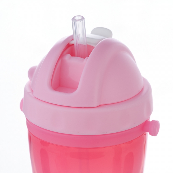 Bình tập uống PP 2 lớp kèm dây đeo Animo (340ml, hồng, RK3415A)