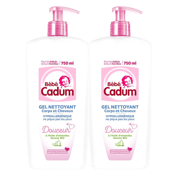 Combo 2 Tắm gội hạnh nhân cho sơ sinh và trẻ nhỏ Cadum 750ml