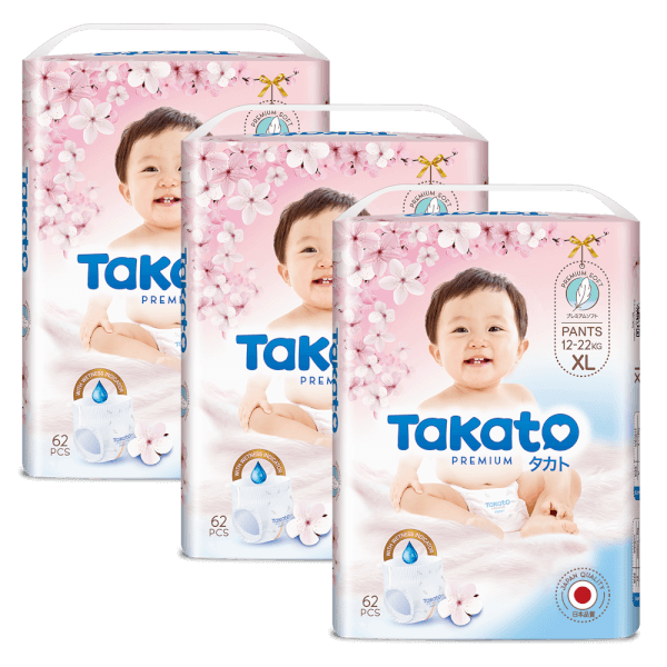 Combo 3 Tã quần Takato siêu mềm mại (XL, 62 miếng)