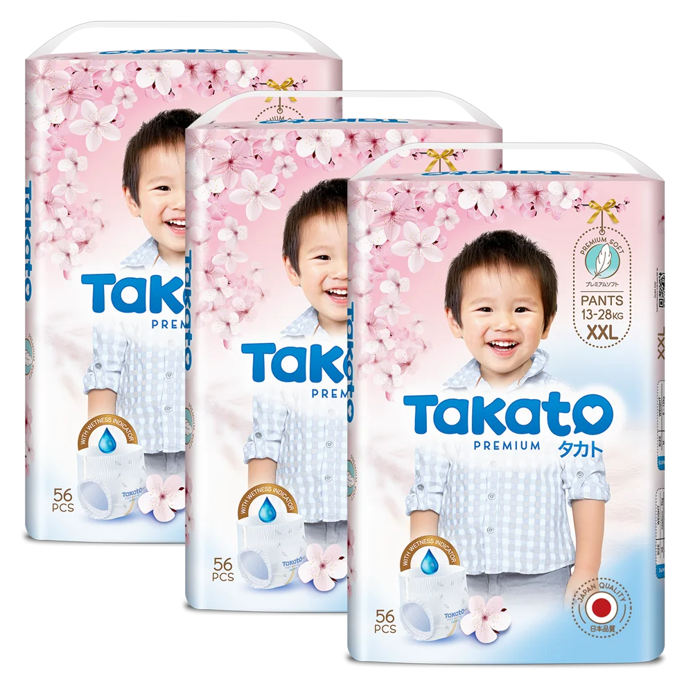 Quà tặng khi mua Combo 3 Tã quần Takato siêu mềm mại (XXL, 56 miếng)