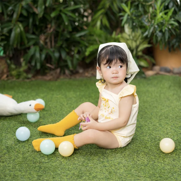 Bodysuit bé gái tam giác Animo VD0525002 (0-9M,Vàng,NN01)