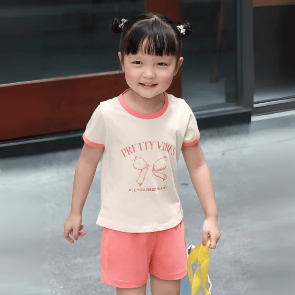 Bộ bé gái ngắn Animo Easy TX0425064 (1-4Y,Be-đỏ,TT02)