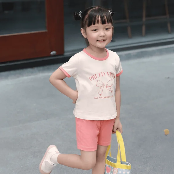 Bộ bé gái ngắn Animo Easy TX0425064 (1-4Y,Be-đỏ,TT02)