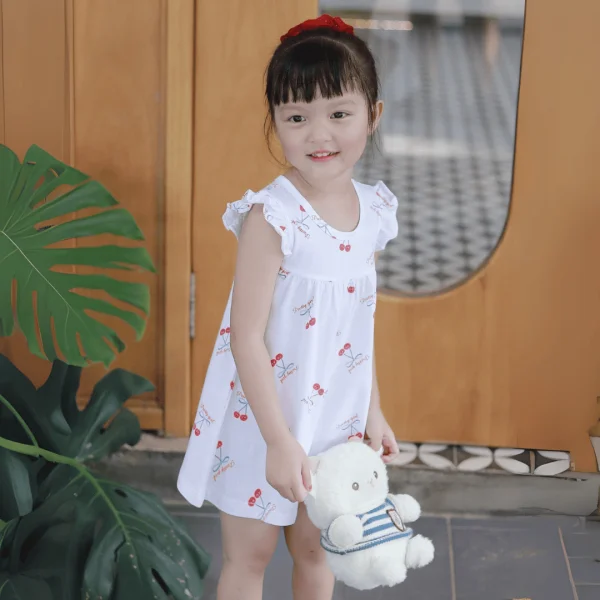 Đầm bé gái Animo Easy TX0425066 (1-4Y,Trắng,NN03)