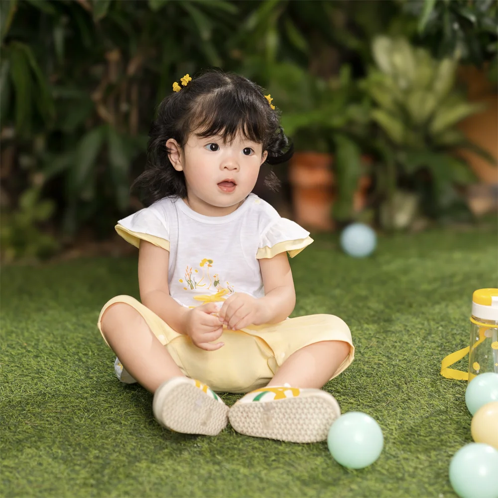 Bodysuit bé gái đùi Animo VD0525004 (0-3M,Vàng,NN01)