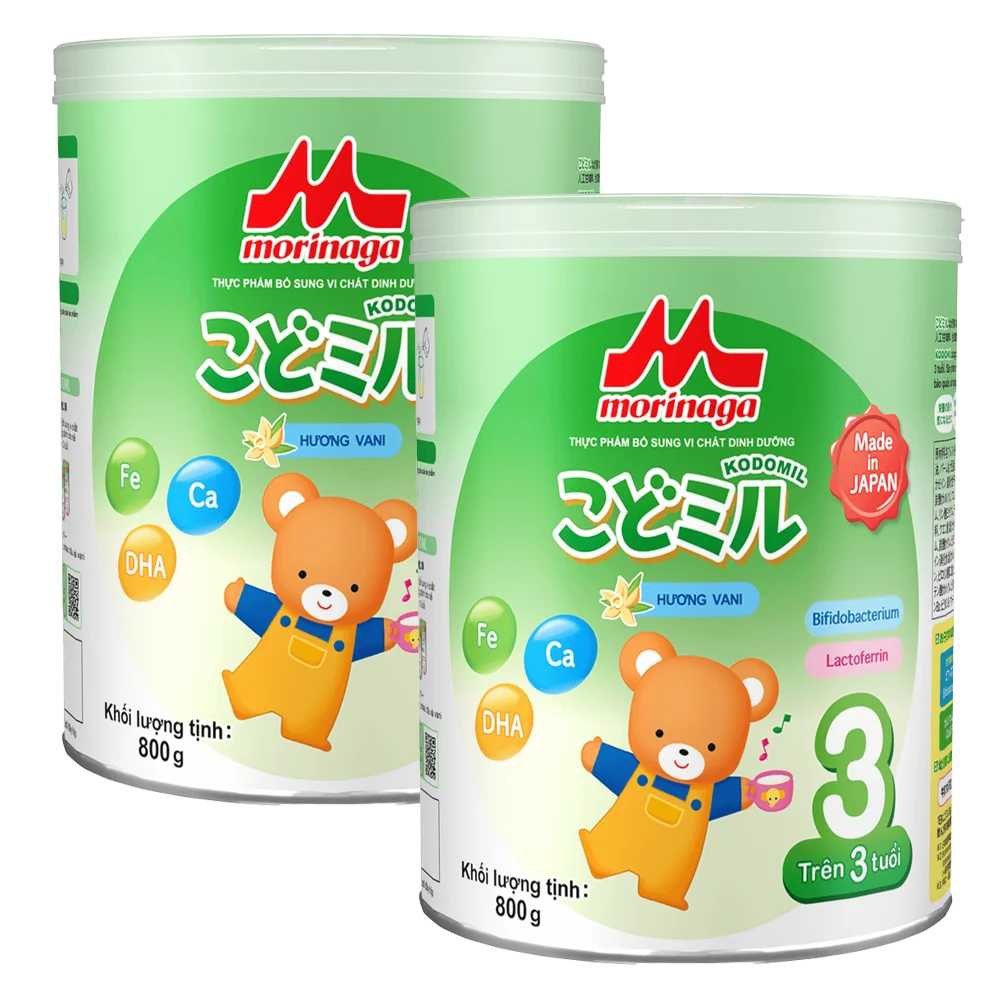 Combo 2 Sữa Morinaga số 3 800g hương vani (Kodomil, trên 3 tuổi)