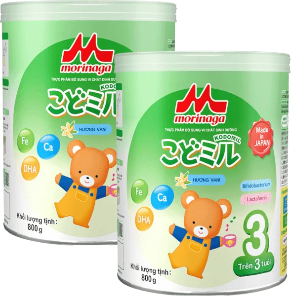 Combo 2 Sữa Morinaga số 3 800g hương vani (Kodomil, trên 3 tuổi)