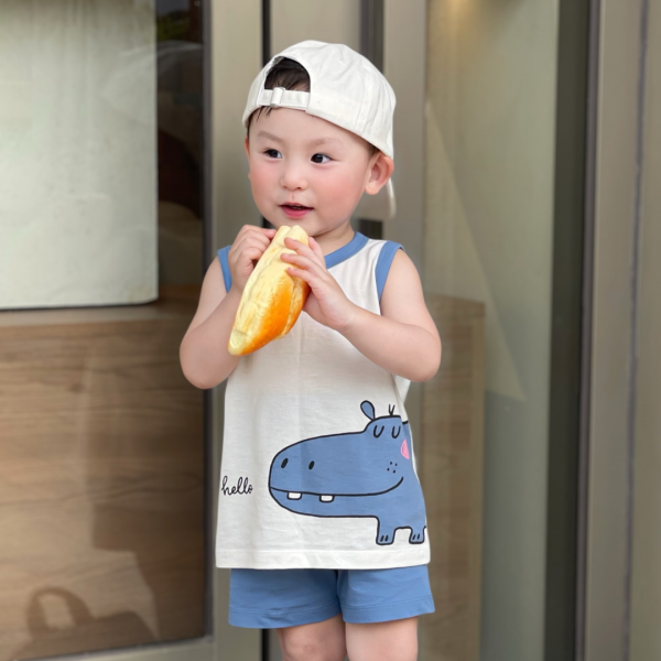 Bộ bé trai sát nách Animo Easy HN0525057 (1-4Y,Trắng-dương,NN02)