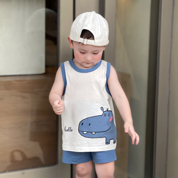 Bộ bé trai sát nách Animo Easy HN0525057 (1-4Y,Trắng-dương,NN02)