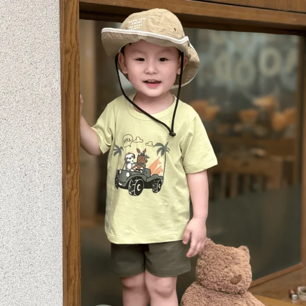 Bộ bé trai ngắn Animo Easy HN0525045 (1-4Y,Lá-lá,TT02)