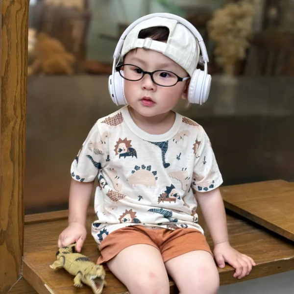 Bộ bé trai ngắn Animo Easy HN0525048 (1-4Y,Kem-nâu,TT04)