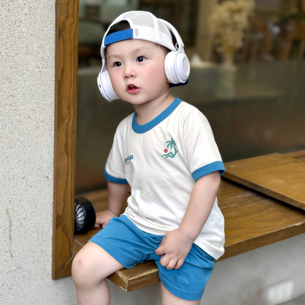 Bộ bé trai ngắn Animo Easy HN0525060 (1-4Y,Kem-dương,NN01)