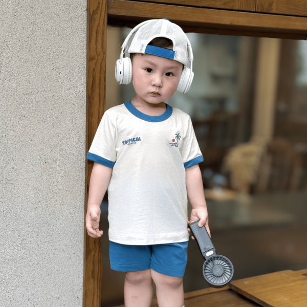 Bộ bé trai ngắn Animo Easy HN0525060 (1-4Y,Kem-dương,NN01)