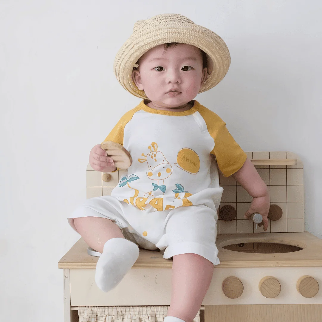 Bodysuit bé trai đùi Animo VD0525014 (0-3M,Vàng,NN02)