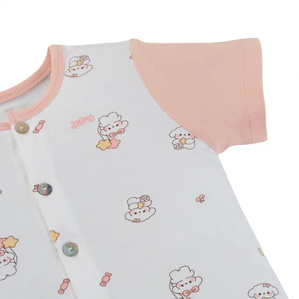 Set 2 Bộ kháng khuẩn Modal ngắn Animo BMC0525024 (0-24M,Dâu-trắng,NN06)