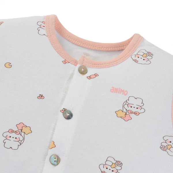 Set 2 Bộ kháng khuẩn Modal ngắn Animo BMC0525024 (0-24M,Dâu-trắng,NN06)